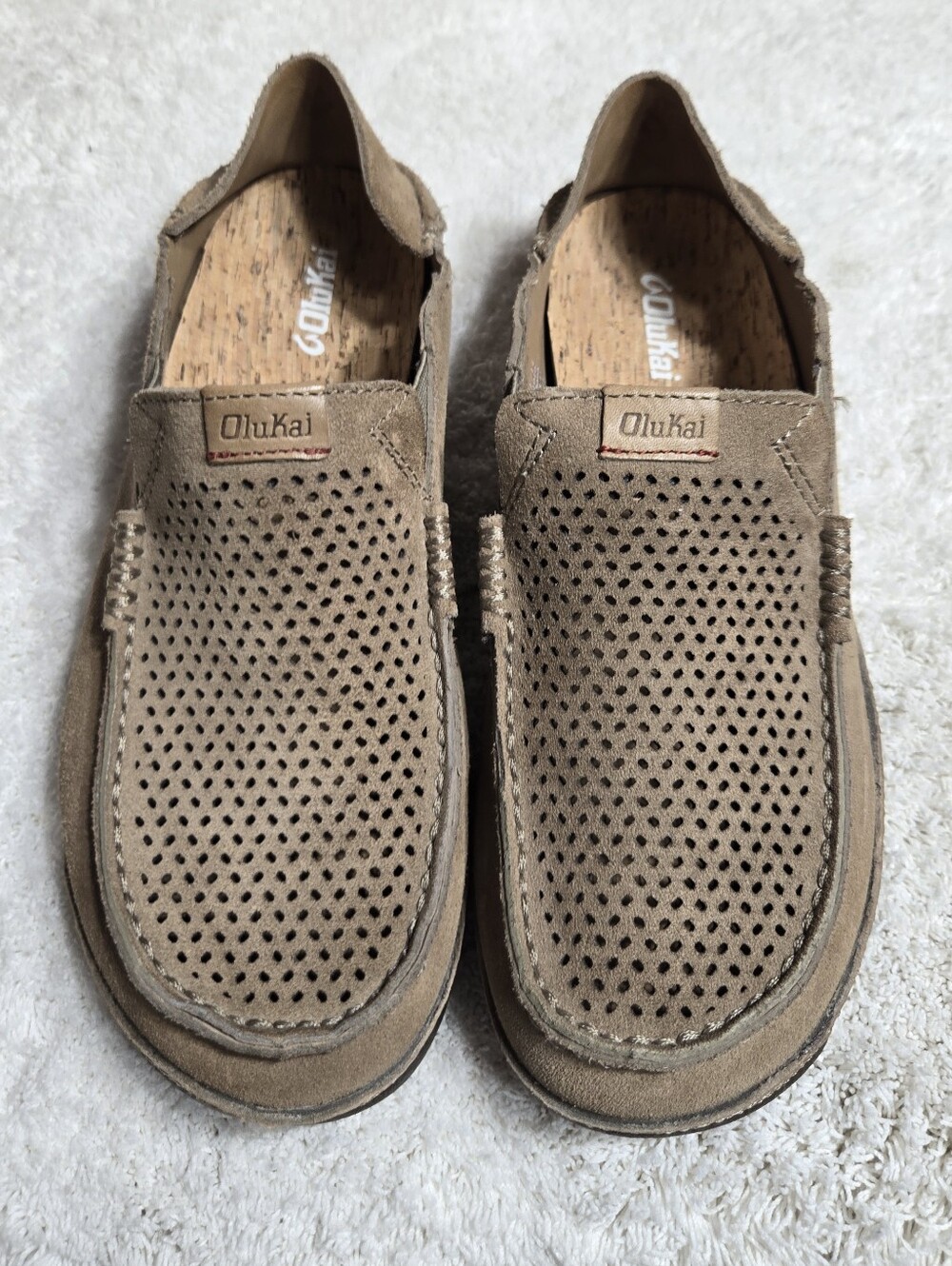 Olukai Moloa Kohana Shoes Slip On Casual Loafer Perforated Leather Mens Sz 8